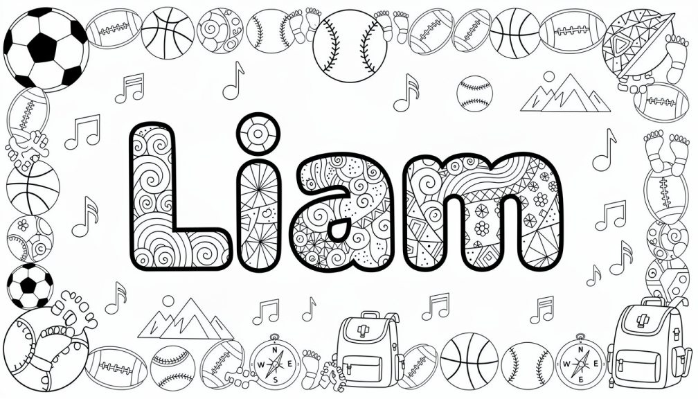 Liam Coloring Page - Free Printable Name Template