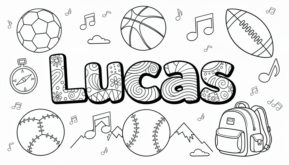 Lucas Coloring Page - Free Printable Name Template