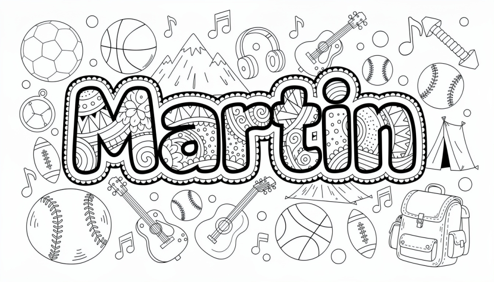 Martin Coloring Page - Free Printable Name Template