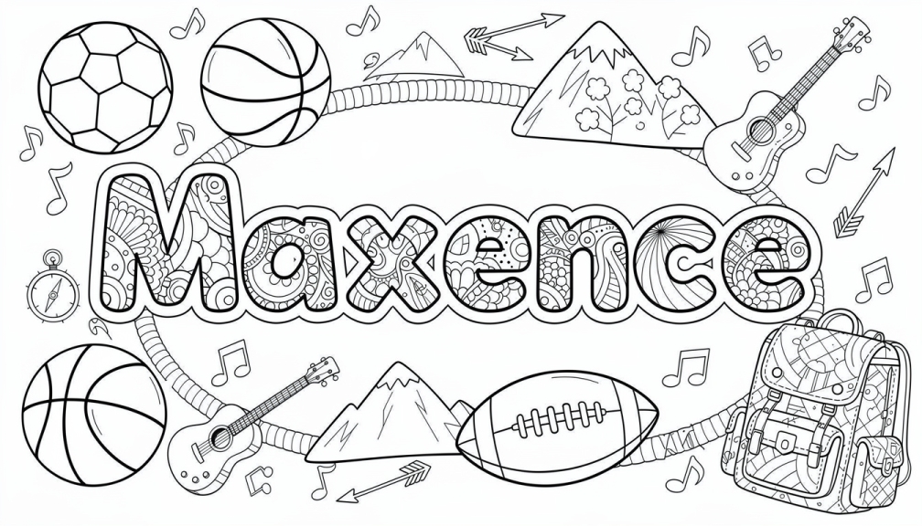 Maxence Coloring Page - Free Printable Name Template