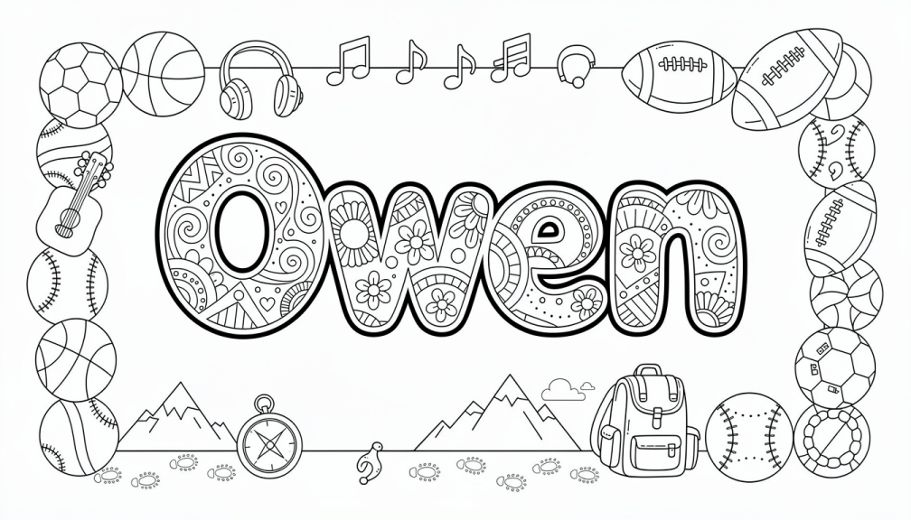 Colorir Owen - Modelo de Nome para Imprimir Grátis