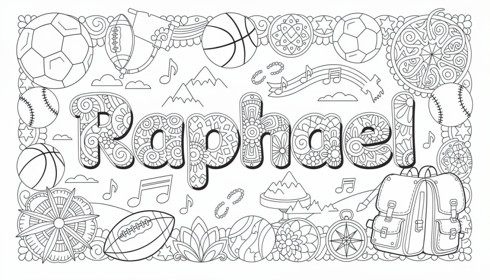 Raphael Coloring Page - Free Printable Name Template