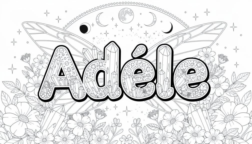 Adèle Coloring Page - Free Printable Name Template