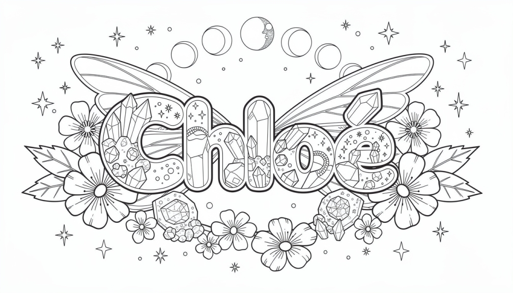Chloé Coloring Page - Free Printable Name Template