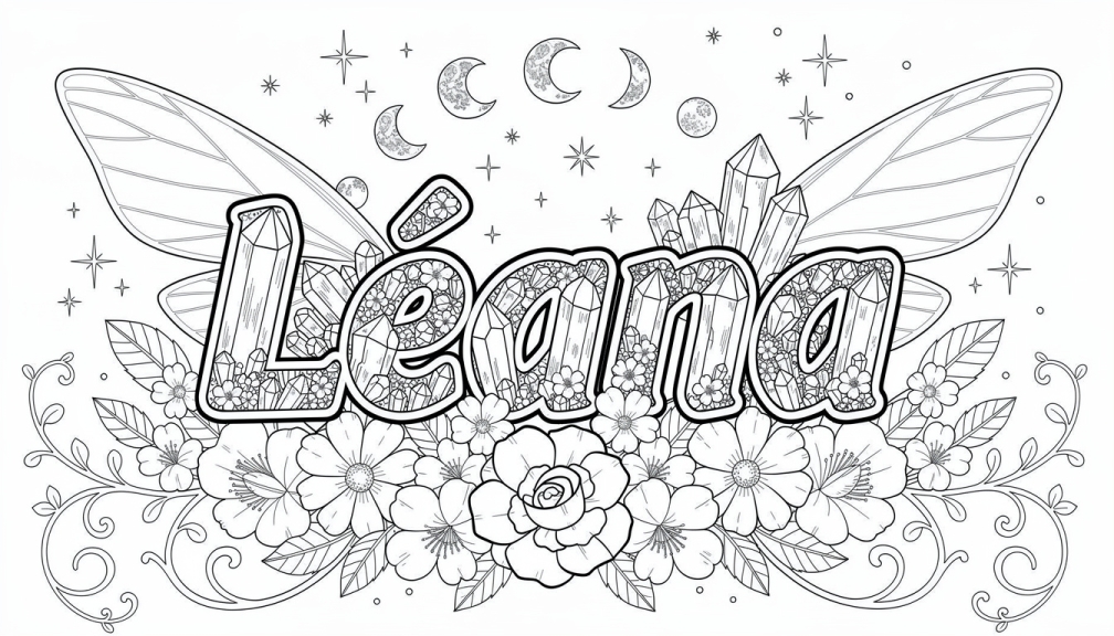 Léana Coloring Page - Free Printable Name Template