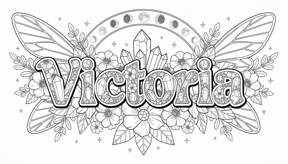 Victoria Coloring Page - Free Printable Name Template