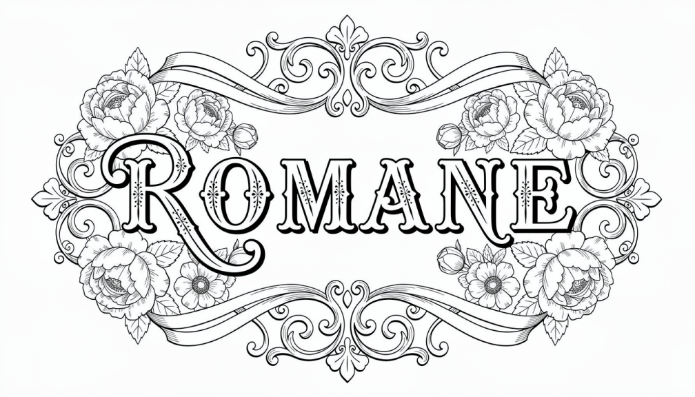 Romane Coloring Page - Free Printable Name Template