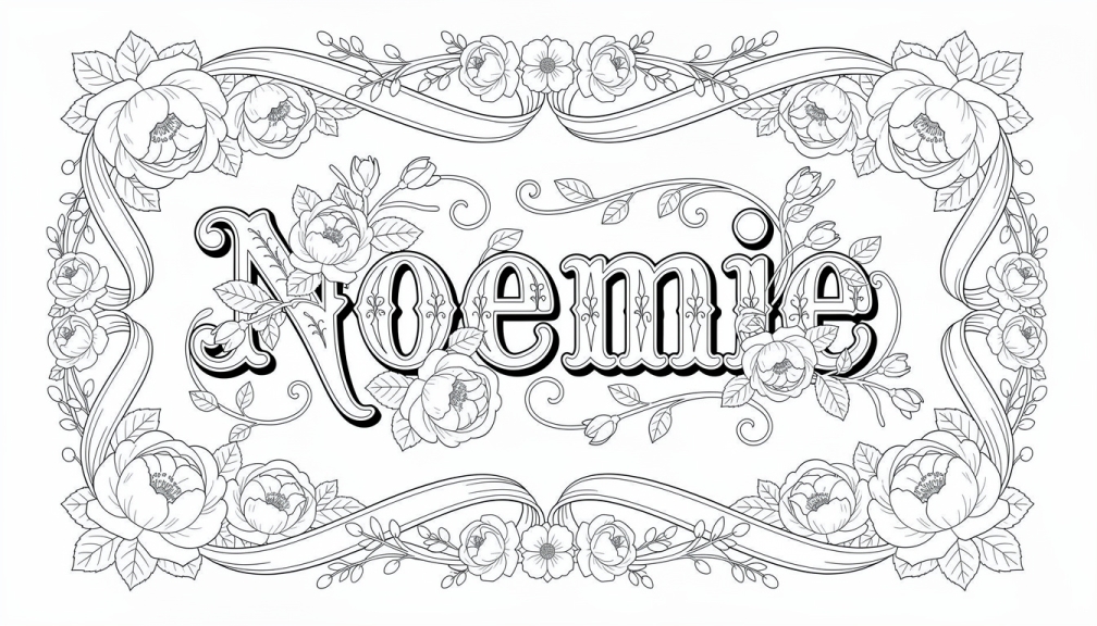 Colorir Noémie - Modelo de Nome para Imprimir Grátis