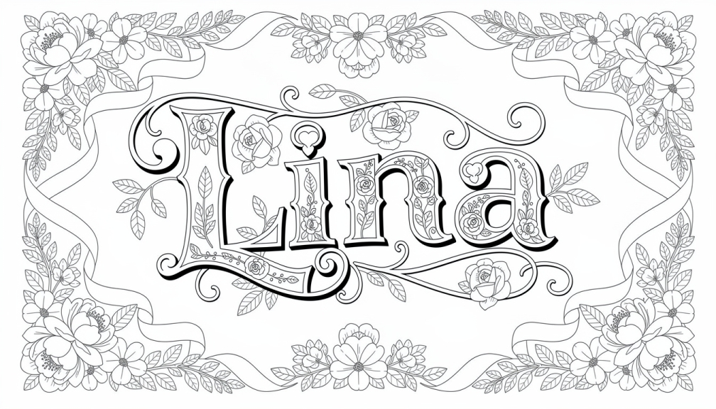 Lina Coloring Page - Free Printable Name Template