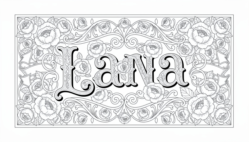 Lana Coloring Page - Free Printable Name Template