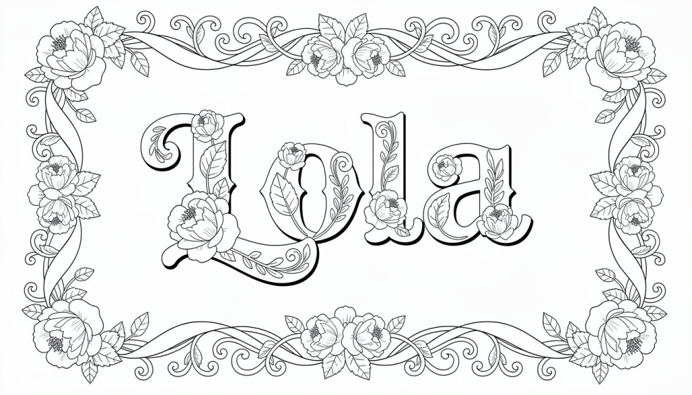 Lola Coloring Page - Free Printable Name Template