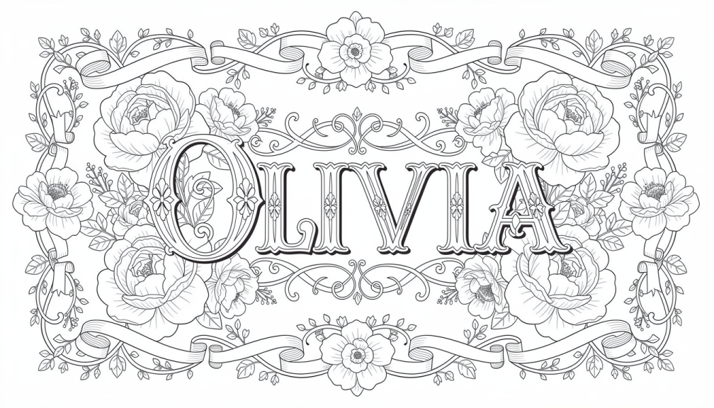 Colorir Olivia - Modelo de Nome para Imprimir Grátis