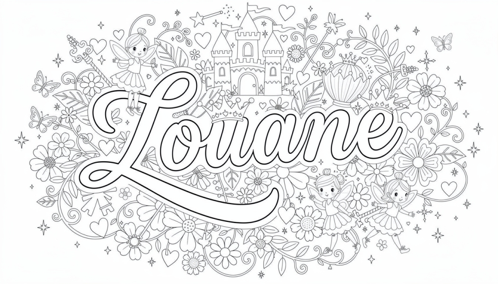 Louane Coloring Page - Free Printable Name Template