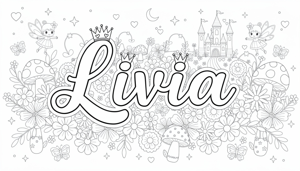 Livia Coloring Page - Free Printable Name Template