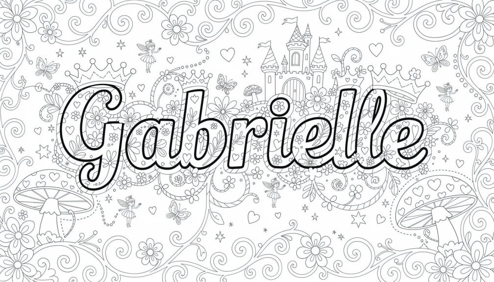 Gabrielle Coloring Page - Free Printable Name Template