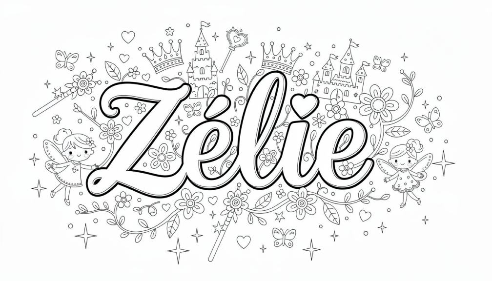 Zélie Coloring Page - Free Printable Name Template