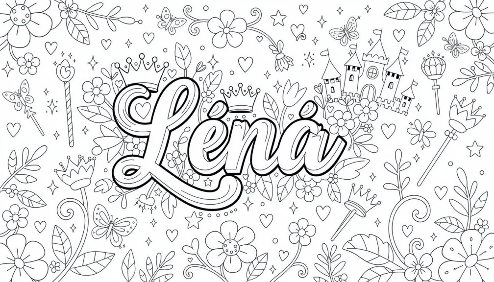 Léna Coloring Page - Free Printable Name Template