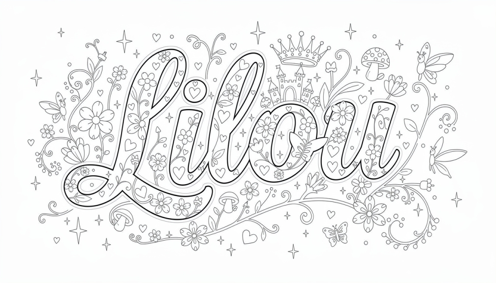 Lilou Coloring Page - Free Printable Name Template