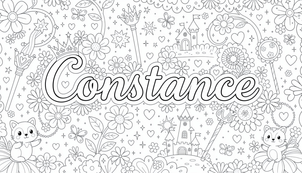 Constance Coloring Page - Free Printable Name Template