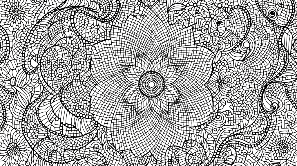 緻密なゼンタングルと幾何学模様が特徴の大人の塗り絵 - 超高密度デザイン