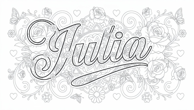 Julia Coloring Page - Free Printable Name Template