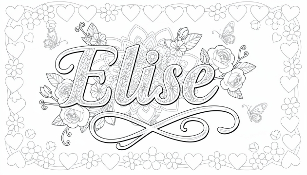Elise Coloring Page - Free Printable Name Template