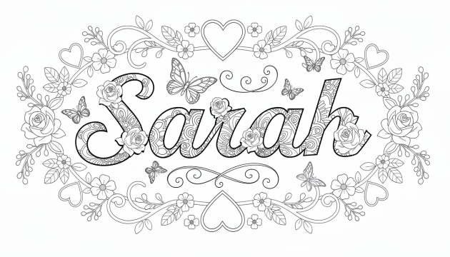 Sarah Coloring Page - Free Printable Name Template
