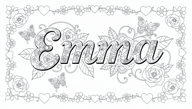 Emma Coloring Page - Free Printable Name Template