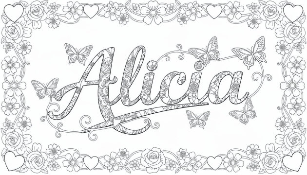 Alicia Coloring Page - Free Printable Name Template