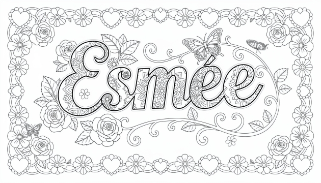 Esmée Coloring Page - Free Printable Name Template