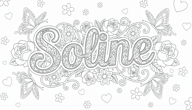 Soline Coloring Page - Free Printable Name Template
