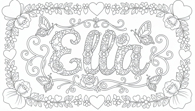 Ella Coloring Page - Free Printable Name Template