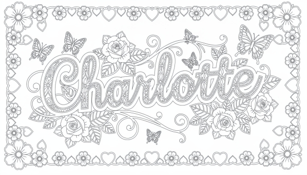 Charlotte Coloring Page - Free Printable Name Template