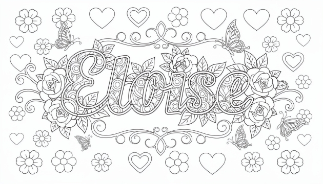 Eloïse Coloring Page - Free Printable Name Template