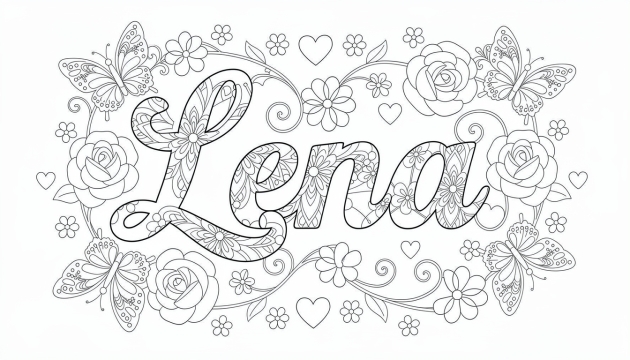 Lena Coloring Page - Free Printable Name Template