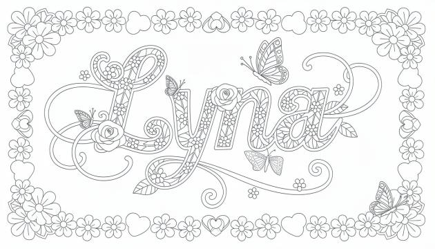 Lyna Coloring Page - Free Printable Name Template