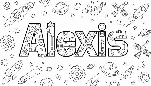 Alexis Coloring Page - Free Printable Name Template