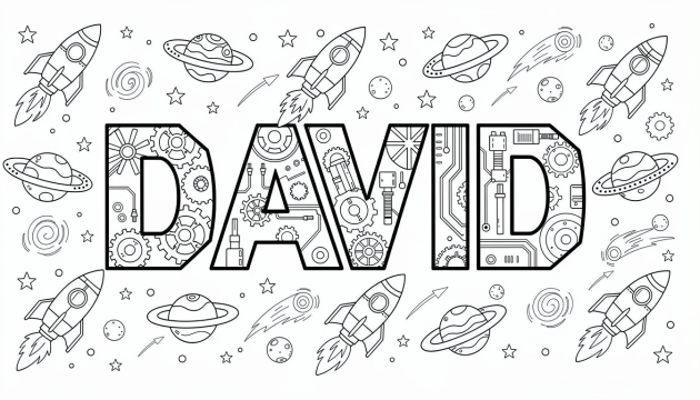 David Coloring Page - Free Printable Name Template