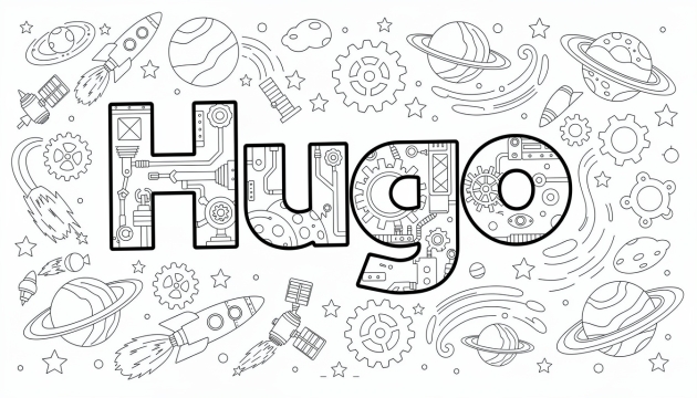 Hugo Coloring Page - Free Printable Name Template