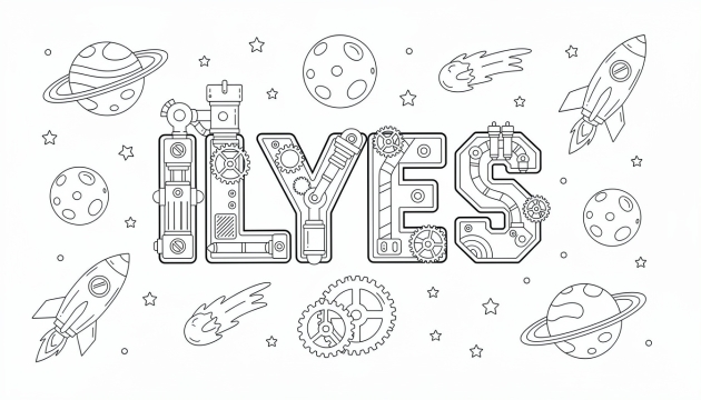 Ilyes Coloring Page - Free Printable Name Template