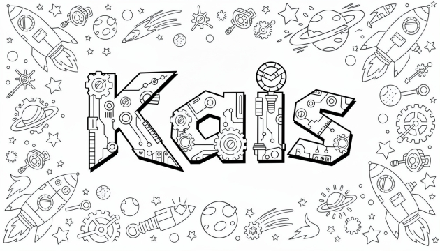 Kaïs Coloring Page - Free Printable Name Template