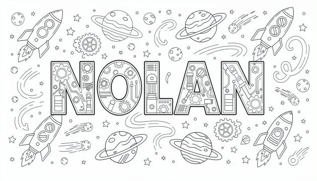 Nolan Boyama Sayfası - Ücretsiz İsim Şablonu