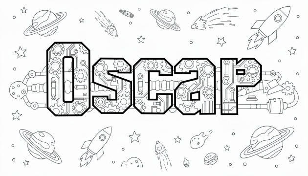 Oscar Coloring Page - Free Printable Name Template