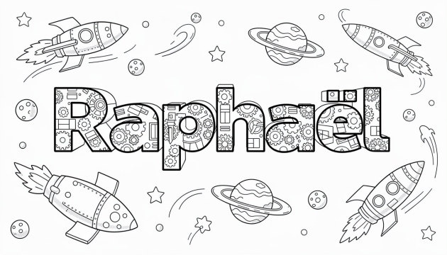 Raphaël Coloring Page - Free Printable Name Template