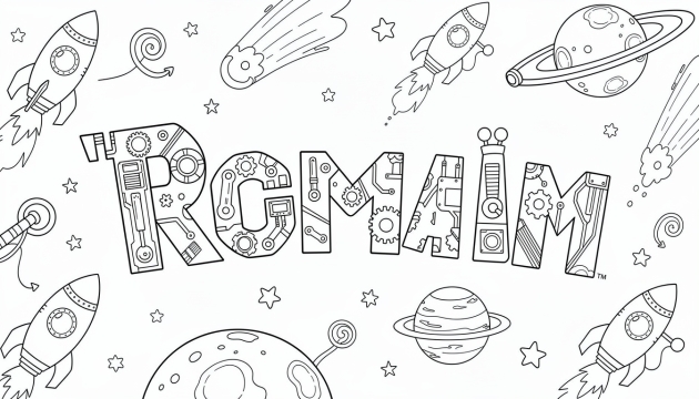Romain Coloring Page - Free Printable Name Template