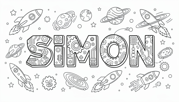 Simon Coloring Page - Free Printable Name Template