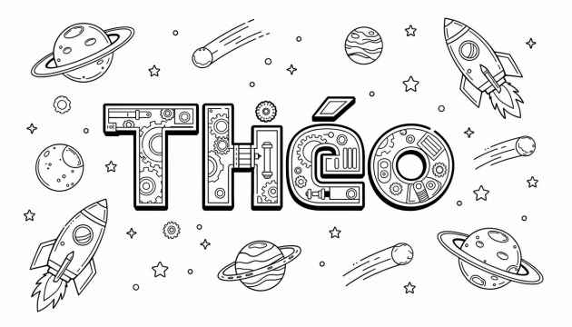 Théo Coloring Page - Free Printable Name Template