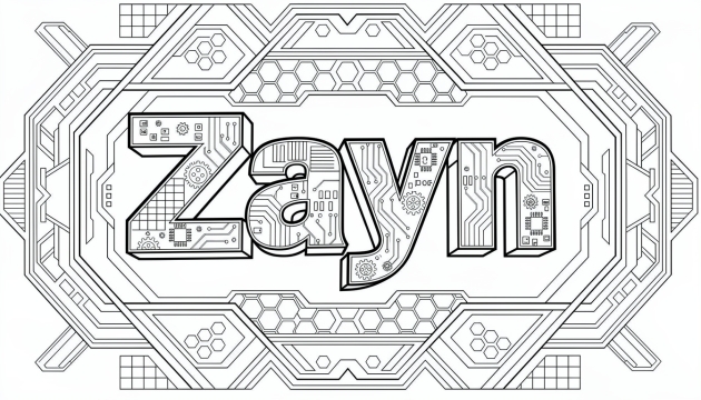 Zayn Coloring Page - Free Printable Name Template