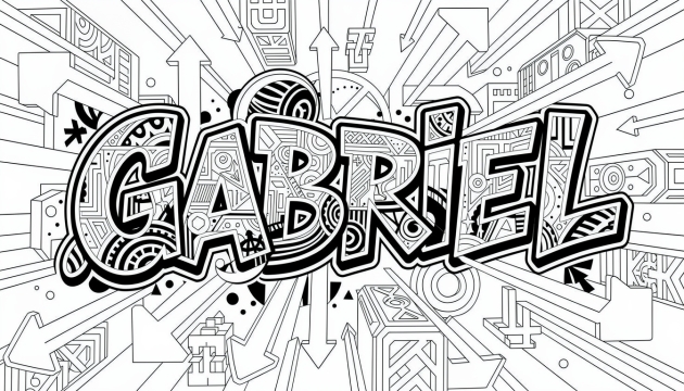 Gabriel Coloring Page - Free Printable Name Template