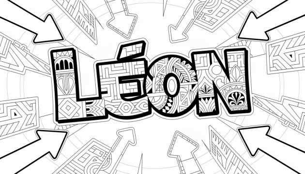 Léon Coloring Page - Free Printable Name Template